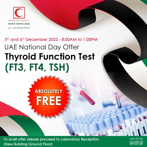 FREE thyroid function test (FT3, FT4 and TSH hormones)